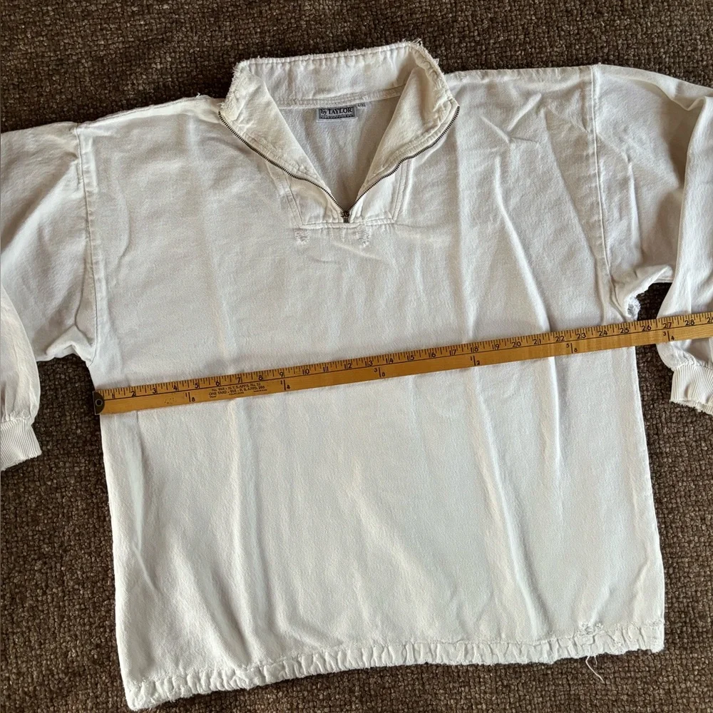 Vintage Distressed Cotton 1/4 Zip Pullover - Picture 13 of 14